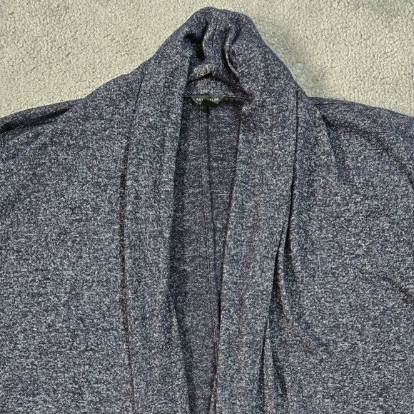 Ann Taylor Dark Blue Marled Open Front Rayon Stretchy Cardigan Relaxed Fit - Picture 4 of 8